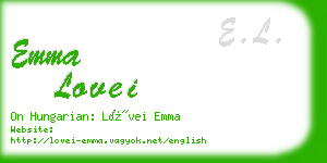 emma lovei business card